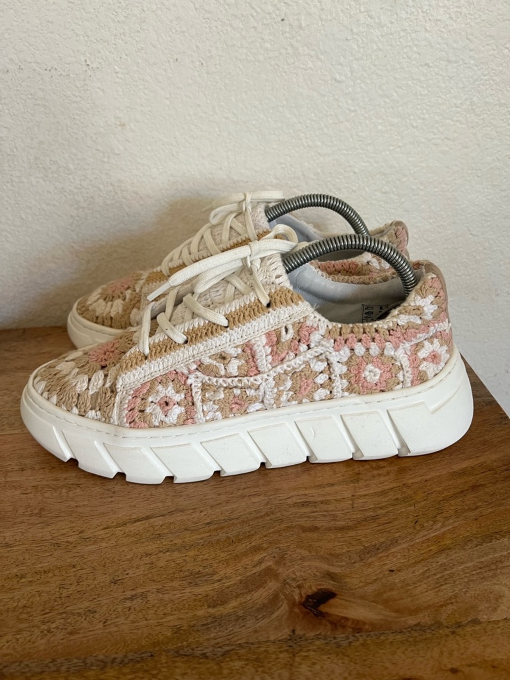 Free People Catch Me If you can crochet sneakers Pink Combo Size 41 - Picture 6 of 11